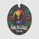 Alien Tie Dye Space Aangepaste Kerstversiering Ornament (voorkant)