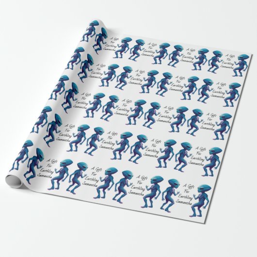Alien to Earthling gepersonaliseerde cadeauverpakk Cadeaupapier (Uitgerold)