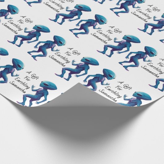 Alien to Earthling gepersonaliseerde cadeauverpakk Cadeaupapier (Hoek)