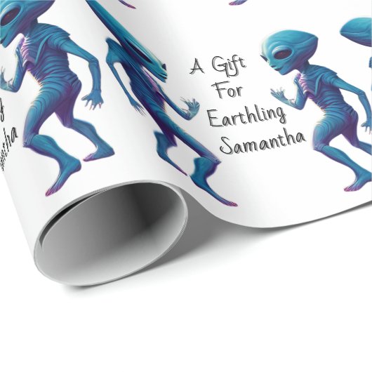 Alien to Earthling gepersonaliseerde cadeauverpakk Cadeaupapier (Rol Hoek)