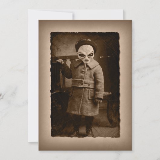  Alien Toddler Halloween Party Kaart (Voorkant)