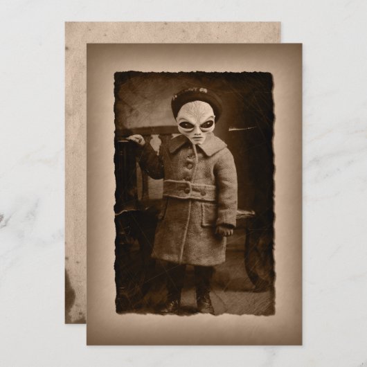  Alien Toddler Halloween Party Kaart (Voorkant / Achterkant)