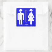 Alien Toilet Vierkante Sticker (Tas)