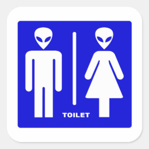 Alien Toilet Vierkante Sticker