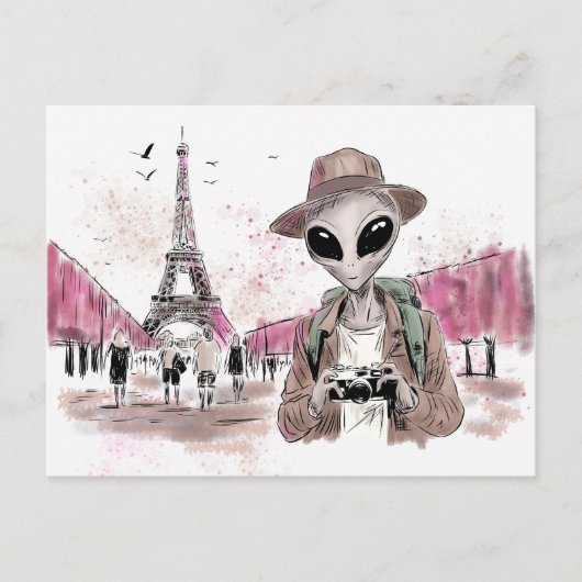 Alien Touring Paris Briefkaart (Voorkant)