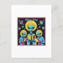 Alien Trio - een groep van drie buitenaardse zange Briefkaart