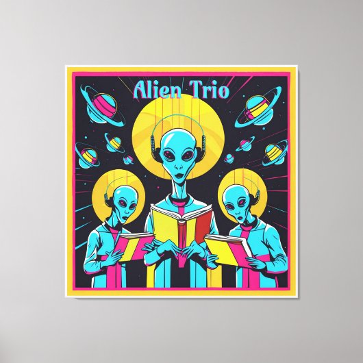 Alien Trio - een groep van drie buitenaardse zange Canvas Afdruk (Voorkant)