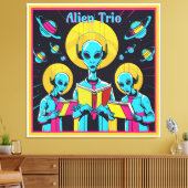 Alien Trio - een groep van drie buitenaardse zange Canvas Afdruk (Insitu (Woonkamer))