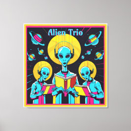 Alien Trio - een groep van drie buitenaardse zange Canvas Afdruk