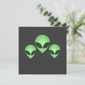 Alien Trio Uitnodiging (Staand voorkant)