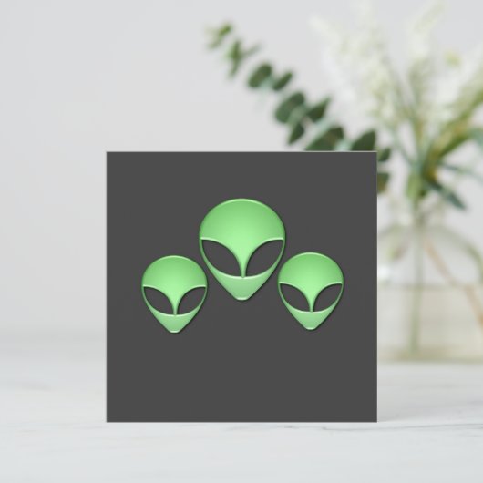Alien Trio Uitnodiging (Staand voorkant)