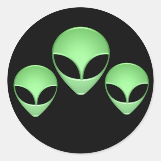 Alien Trio Zwarte Sticker (Voorkant)