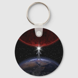 Alien tussen de planeten sleutelhanger