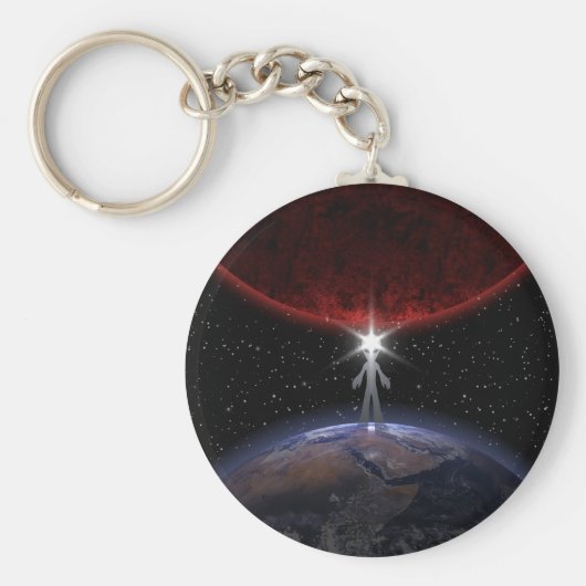 Alien tussen de planeten sleutelhanger (Voorkant)