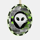 Alien TV Rond keramisch ornament (Rechts)