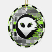 Alien TV Rond keramisch ornament (Links)
