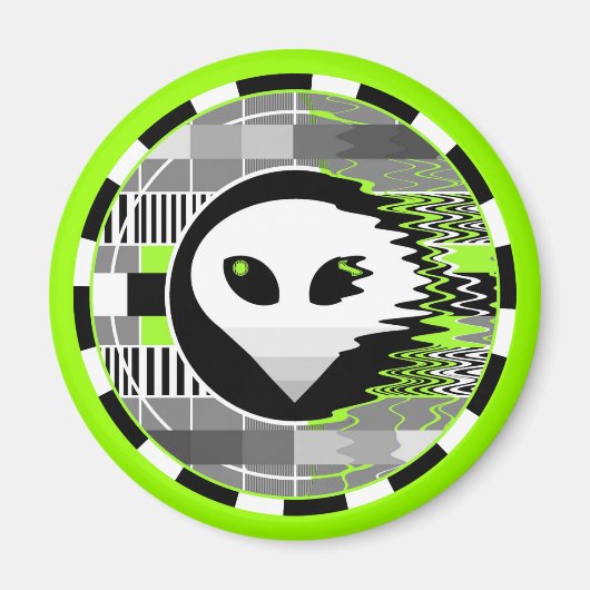 Alien TV Round magnet (Voorkant)
