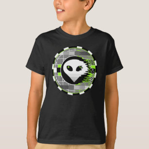 Alien TV Round T-shirt voor kinderen, basic zwart