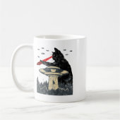 Alien Ufo Abduction Laser Eye Funny Cat Koffiemok (Links)