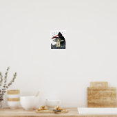 Alien Ufo Abduction Laser Eye Funny Cat Poster (Keuken)