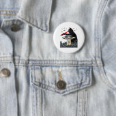Alien Ufo Abduction Laser Eye Funny Cat Ronde Button 5,7 Cm (In situ)