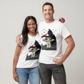 Alien Ufo Abduction Laser Eye Funny Cat T-shirt (Unisex)