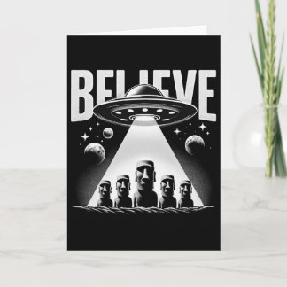 Alien Ufo And Moai Easter Island Head Tee - Mystic Kaart