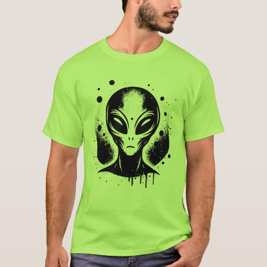 Alien UFO Area 51 Grey Alien Invasion Sci Fi Space T-shirt (Voorkant)