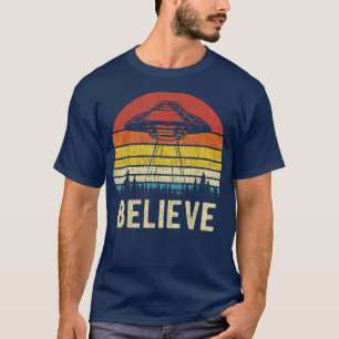  Alien UFO Believe Funny Alien UFO Mannen Vrouwen T-shirt