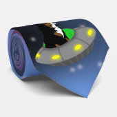 Alien UFO Bernese Mountain Dog Stropdas (Opgerold)