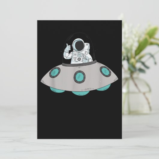 Alien UFO buitenruimteschip buitenaardse Believ Save The Date (Staand voorkant)