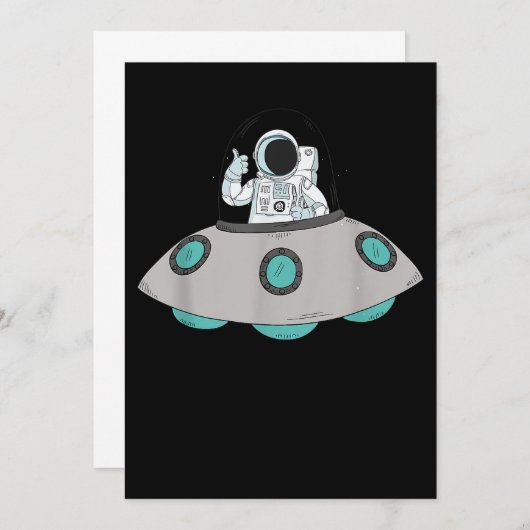 Alien UFO buitenruimteschip buitenaardse Believ Save The Date (Voorkant / Achterkant)