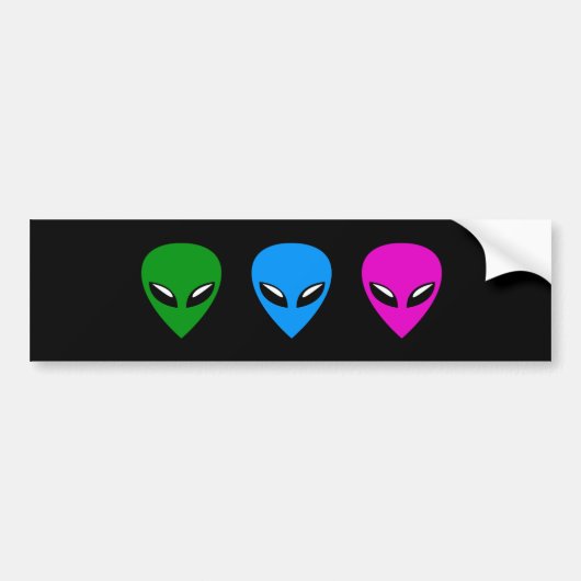 Alien UFO-Bumpersticker Bumpersticker (Voorkant)
