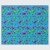 Alien UFO cadeaupapier (Vlak)