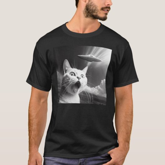 Alien UFO  Cat 1 T-shirt (Voorkant)