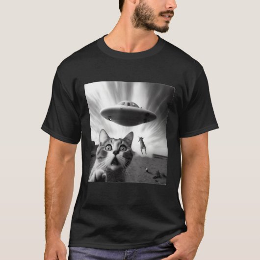 Alien UFO  Cat T-shirt (Voorkant)