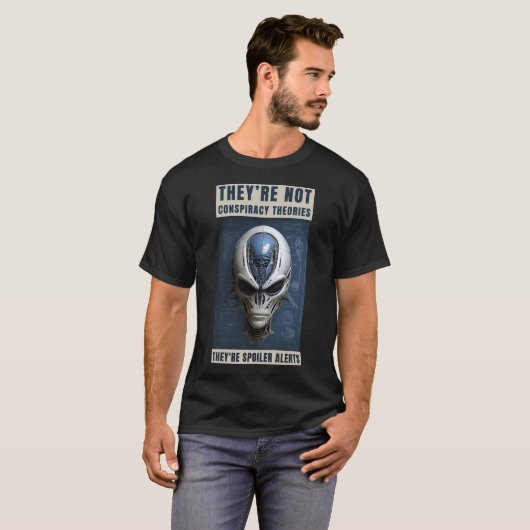 Alien UFO-complottheorie New Jersey Drones T-shirt (Voorkant volledig)