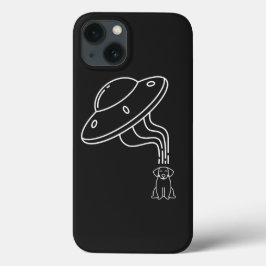 Alien UFO die een hondenpuppy afneemt Case-Mate iPhone Case