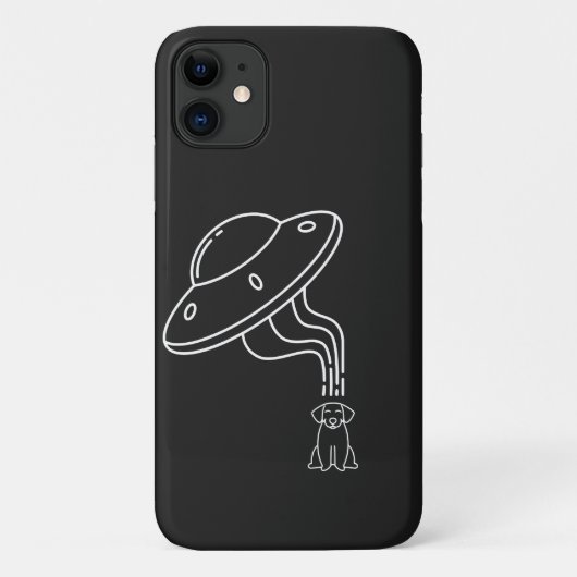 Alien UFO die een hondenpuppy afneemt Case-Mate iPhone Case (Achterkant)