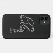 Alien UFO die een hondenpuppy afneemt Case-Mate iPhone Case (Achterkant (horizontaal))