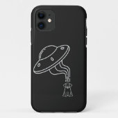 Alien UFO die een hondenpuppy afneemt Case-Mate iPhone Case (Achterkant)