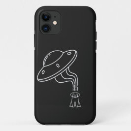 Alien UFO die een hondenpuppy afneemt Case-Mate iPhone Case