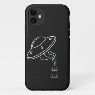 Alien UFO die een hondenpuppy afneemt Case-Mate iPhone Case
