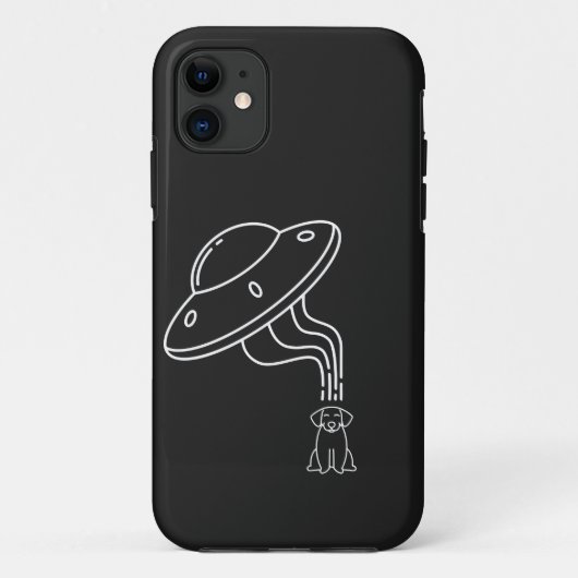 Alien UFO die een hondenpuppy afneemt Case-Mate iPhone Case (Achterkant)