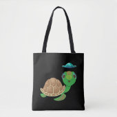 Alien, UFO en Turtle Bizarre Ontvoering Tote Bag (Voorkant)