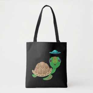 Alien, UFO en Turtle Bizarre Ontvoering Tote Bag