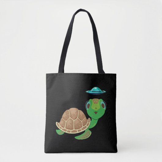 Alien, UFO en Turtle Bizarre Ontvoering Tote Bag (Voorkant)