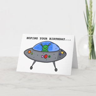 ALIEN UFO FUNNY BIRTHDAY CARDS KAART