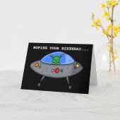 ALIEN UFO FUNNY BIRTHDAY CARDS KAART (Gele Bloem)