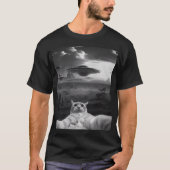 Alien Ufo Funny Cat T-shirt (Voorkant)